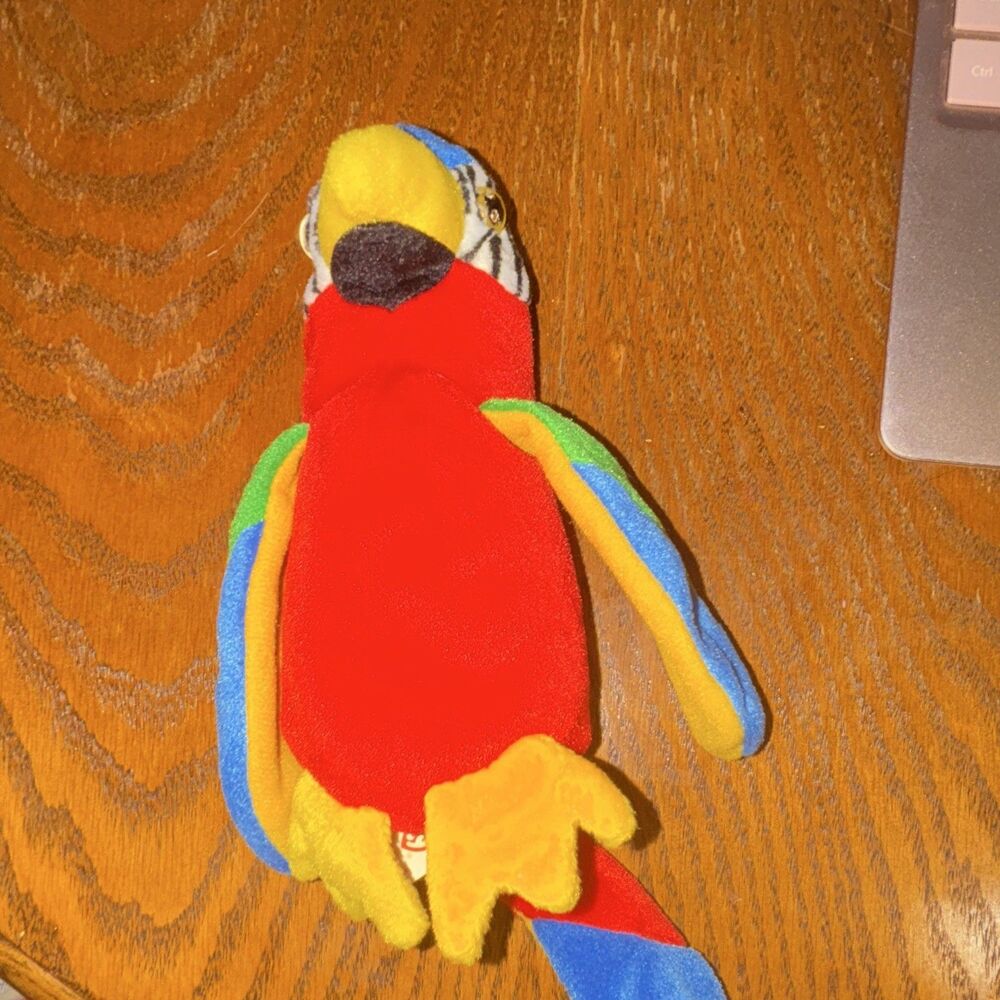 Ty Beanie Baby Jabber Parrot Plush Beanbag Stuffed Animal 1998 Vintage